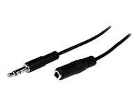 StarTech.com 2m Slim 3.5mm Stereo Extension Audio Cable - Male / Female - Headphone Audio Extension Cable Cord - 2x Mini Jack 3.5mm - 2 m (MU2MMFS) - Lydforlengelseskabel - mini-phone stereo 3.5 mm hunn til mini-phone stereo 3.5 mm hann - 2 m - svart MU2MMFS