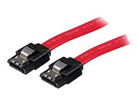 StarTech.com 18in Latching SATA Cable - SATA cable - Serial ATA 150/300/600 - SATA (R) to SATA (R) - 1.5 ft - latched - red - LSATA18 - SATA-kabel - Serial ATA 150/300/600 - SATA (R) til SATA (R) - 46 cm - låst - rød - for P/N: 10P6G-PCIE-SATA-CARD, 2P6G-PCIE-SATA-CARD, 4P6G-PCIE-SATA-CARD, 6P6G-PCIE-SATA-CARD LSATA18