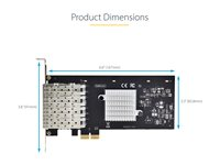 StarTech.com 4-Port GbE SFP Network Card, PCIe 2.0 x2, Intel I350-AM4 4x 1GbE Controller, 1000BASE Copper/Fiber Optic, Quad-Port Gigabit Ethernet NIC, Desktop/Server Backplanes - Windows and Linux Compatible (P041GI-NETWORK-CARD) - Nettverksadapter - PCIe 2.0 x2 - Gigabit SFP x 4 - svart P041GI-NETWORK-CARD