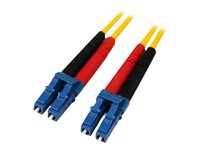 StarTech.com 10m Fiber Optic Cable - Single-Mode Duplex 9/125 - LSZH - LC/LC - OS1 - LC to LC Fiber Patch Cable (SMFIBLCLC10) - Koblingskabel - LC-enkeltmodus (hann) til LC-enkeltmodus (hann) - 10 m - fiberoptisk - dupleks - 9 / 125 micron - OS1 - formstøpt - gul - for P/N: SFP100BBXDST, SFP100BBXUST, SFP10GBBXDST, SFP10GBBXUST, SFP10GBLRST, SFP10GBZRST SMFIBLCLC10