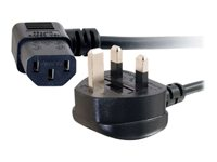 C2G Universal Power Cord - Strømkabel - BS 1363 (hann) til power IEC 60320 C13 - 2 m - formstøpt, 90° kontakt - svart 88520