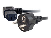 C2G Universal Power Cord - Strømkabel - power CEE 7/7 (hann) til power IEC 60320 C13 - 5 m - formstøpt, 90° kontakt - svart - Europa 88536
