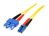 StarTech.com 1m Fiber Optic Cable - Single-Mode Duplex 9/125 - LSZH - LC/SC - OS1 - LC to SC Fiber Patch Cable (SMFIBLCSC1) - Nettverkskabel - LC-enkeltmodus (hann) til SC-enkeltmodus (hann) - 1 m - fiberoptisk - dupleks - for P/N: SFPGLCSXMMST SMFIBLCSC1