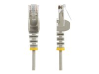 StarTech.com 1.5m Slim LSZH CAT6 Ethernet Cable, 10 Gigabit Snagless RJ45 100W PoE Patch Cord, CAT 6 10GbE UTP Network Cable w/Strain Relief, Grey, Fluke Tested/ETL, Low Smoke Zero Halogen - Category 6 - 28AWG (N6PAT150CMGRS) - Koblingskabel - RJ-45 (hann) til RJ-45 (hann) - 1.5 m - CAT 6 - uten hindringer - grå N6PAT150CMGRS