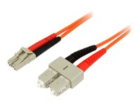 StarTech.com 1m Fiber Optic Cable - Multimode Duplex 50/125 - LSZH - LC/SC - OM2 - LC to SC Fiber Patch Cable (50FIBLCSC1) - Nettverkskabel - LC multimodus (hann) til SC flermodus (hann) - 1 m - fiberoptisk - dupleks - 50 / 125 mikroner 50FIBLCSC1