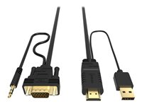 VISION Techconnect - Video/lydkabel - HDMI, USB (kun strøm) hann til HD-15 (VGA), mini-phone stereo 3.5 mm hann - 2 m - svart - USB-strøm TC 2MHDMIVGA/BL