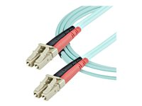 StarTech.com 1m (3ft) LC/UPC to LC/UPC OM3 Multimode Fiber Optic Cable, Full Duplex 50/125Âµm Zipcord Fiber Cable, 100G Networks, LOMMF/VCSEL, <0.3dB Low Insertion Loss - LSZH Fiber Patch Cord - Koblingskabel - LC multimodus (hann) til LC multimodus (hann) - 1 m - fiberoptisk - dupleks - 50 / 125 mikroner - akvamarin - for P/N: J9152AST, MASFP10GBSR, SFP10GBLRMST, SFP10GBSRST, SFP10GSRSST, SFP10GSRXST A50FBLCLC1