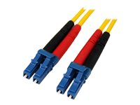 StarTech.com 7m Fiber Optic Cable - Single-Mode Duplex 9/125 - LSZH - LC/LC - OS1 - LC to LC Fiber Patch Cable (SMFIBLCLC7) - Koblingskabel - LC-enkeltmodus (hann) til LC-enkeltmodus (hann) - 7 m - fiberoptisk - dupleks - 9 / 125 micron - OS1 - formstøpt - gul - for P/N: SFP100BBXDST, SFP100BBXUST, SFP10GBBXDST, SFP10GBBXUST, SFP10GBLRST, SFP10GBZRST SMFIBLCLC7