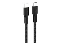 Belkin BoostCharge Pro - USB-kabel - 24 pin USB-C (hann) til 24 pin USB-C (hann) - 3 m - USB Power Delivery (240 W), flettet kabel - svart CAB025HQ3MBK