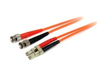 StarTech.com 1m Fiber Optic Cable - Multimode Duplex 62.5/125 - LSZH - LC/ST - OM1 - LC to ST Fiber Patch Cable (FIBLCST1) - Koblingskabel - LC multimodus (hann) til ST flermodus (hann) - 1 m - fiberoptisk - dupleks - 62,5 / 125 mikroner - oransje FIBLCST1