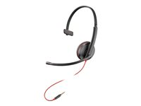 Poly Blackwire 3215 - Blackwire 3200 Series - hodesett - on-ear - kablet - 3,5 mm jakk, USB-C - svart - Certified for Skype for Business, Avaya Certified, Cisco Jabber Certified, UC-sertifisert 8X227A6