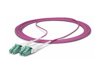 StarTech.com 2m (6.6ft) LC/LC (UPC) OM4 Multimode Fiber Optic Cable, OFNR - Koblingskabel - LC/UPC duplex multimodus (hann) til LC/UPC duplex multimodus (hann) - 2 m - 1.6 mm - fiberoptisk - dupleks - 50 / 125 mikroner - OM4 - OFNR - strømkabel - erikafiolett OM4RLCLC2M