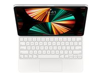 Apple Magic Keyboard - Tastatur og folioveske - med styrepute - bakbelysning - Apple Smart connector - QWERTY - Internasjonal engelsk / kanadisk fransk - hvit - for 12.9-inch iPad Pro (3rd generation, 4th generation, 5th generation, 6th generation); 13-inch iPad Air (M2, M3) MJQL3Z/A