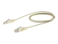StarTech.com 1m Slim LSZH CAT6 Ethernet Cable, 10 Gigabit Snagless RJ45 100W PoE Patch Cord, CAT 6 10GbE UTP Network Cable w/Strain Relief, Grey, Fluke Tested/ETL, Low Smoke Zero Halogen - Category 6 - 28AWG (N6PAT100CMGRS) - Koblingskabel - RJ-45 (hann) til RJ-45 (hann) - 1 m - CAT 6 - uten hindringer - grå N6PAT100CMGRS