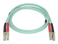 StarTech.com Aqua OM4 Duplex Multimode Fiber - 1m / 3 ft - 100 Gb - 50/125 - OM4 Fiber - LC to LC Fiber Patch Cable (450FBLCLC1) - Nettverkskabel - LC multimodus (hann) til LC multimodus (hann) - 1 m - fiberoptisk - dupleks - 50 / 125 mikroner - OM4 - akvamarin 450FBLCLC1