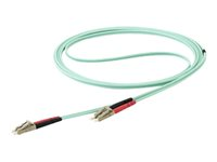 StarTech.com 10 m OM4 LC to LC Multimode Duplex Fiber Optic Patch Cable- Aqua - 50/125 - Fiber Optic Cable - 40/100Gb - LSZH (450FBLCLC10) - Koblingskabel - LC multimodus (hann) til LC multimodus (hann) - 10 m - fiberoptisk - dupleks - 50 / 125 mikroner - OM4 - akvamarin 450FBLCLC10