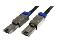 StarTech.com 1m External Mini SAS Cable - Serial Attached SCSI SFF-8088 to SFF-8088 - 2x SFF-8088 (M) - 1 meter, Black (ISAS88881) - SAS ekstern kabel - TAA-samsvar - SAS 6Gbit/s - 4-spors - 26-pin 4x Shielded Mini MultiLane SAS (SFF-8088) (P) til 26-pin 4x Shielded Mini MultiLane SAS (SFF-8088) (P) - 1 m - låst - svart ISAS88881
