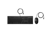 HP 225 - Tastatur- og mussett - ambidextrous, 3-soners layout, standard tastetrykk - full size - QWERTY - Pan Nordic - svart AX2Y7AA#UUW