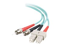C2G SC-ST 10Gb 50/125 OM3 Duplex Multimode PVC Fiber Optic Cable (LSZH) - Nettverkskabel - ST flermodus (hann) til SC flermodus (hann) - 2 m - 2 m - fiberoptisk - dupleks - 50 / 125 mikroner - OM3 - halogenfri - akvamarin 85523