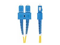 StarTech.com 10m (32.8ft) SC to SC (UPC) OS2 Single Mode Duplex Fiber Optic Cable, 9/125µm, Laser Optimized, 40G/100G Zipcord, Bend Insensitive, Low Insertion Loss - LSZH Fiber Patch Cord (SMDOS2SCSC10M) - Koblingskabel - SC/UPC-enkeltmodus (hann) til SC/UPC-enkeltmodus (hann) - 10 m - 2 mm - fiberoptisk - dupleks - 9 / 125 micron - OS1/OS2 - halogenfri - gul SMDOS2SCSC10M