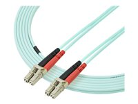StarTech.com 5m Fiber Optic Cable - 10 Gb Aqua - Multimode Duplex 50/125 - LSZH - LC/LC - OM3 - LC to LC Fiber Patch Cable - Koblingskabel - LC multimodus (hann) til LC multimodus (hann) - 5 m - fiberoptisk - dupleks - 50 / 125 mikroner - akvamarin - for P/N: MASFP10GBSR, SFP10GBLRMST, SFP10GBSRST, SFP10GSRSST, SFP10GSRXST, SV565FXHD4KU A50FBLCLC5