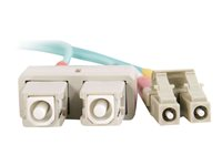C2G LC-SC 10Gb 50/125 OM3 Duplex Multimode PVC Fiber Optic Cable (LSZH) - Nettverkskabel - SC flermodus (hann) til LC multimodus (hann) - 7 m - 7 m - fiberoptisk - dupleks - 50 / 125 mikroner - OM3 - halogenfri - akvamarin 85535