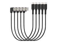 Kensington Charge & Sync USB-C Cable (5-pack) - USB-kabel - USB (hann) vinklet til USB-C (hann) rett - USB 2.0 - 20 V - 3 A - 32.7 cm - svart (en pakke 5) K65610WW
