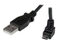 StarTech.com 1m Micro USB Cable Cord - A to Up Angle Micro B - Up Angled Micro USB Cable - 1x USB A (M), 1x USB Micro B (M) - Black (USBAUB1MU) - USB-kabel - Micro-USB type B (hann) til USB (hann) - USB 2.0 - 1 m - 90°-kontakt, formstøpt - svart USBAUB1MU