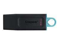 Kingston DataTraveler Exodia - USB-flashstasjon - 64 GB - USB 3.2 Gen 1 - svart-hvit DTX/64GBBK