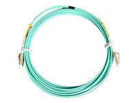 StarTech.com 10m (30ft) LC/UPC to LC/UPC OM3 Multimode Fiber Optic Cable, Full Duplex 50/125Âµm Zipcord Fiber Cable, 100G Networks, LOMMF/VCSEL, <0.3dB Low Insertion Loss - LSZH Fiber Patch Cord - Koblingskabel - LC multimodus (hann) til LC multimodus (hann) - 10 m - fiberoptisk - dupleks - 50 / 125 mikroner - akvamarin - for P/N: MASFP10GBSR, SFP10GBLRMST, SFP10GBSRST, SFP10GSRSST, SFP10GSRXST, SV565FXHD4KU A50FBLCLC10
