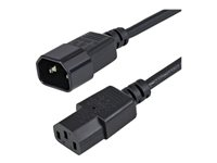 StarTech.com 1m (3ft) Power Extension Cord, C14 to C13, 10A 125V, 18AWG, Black Computer Power Cord Extension, Power Supply Extension Cable, IEC-320-C14 to IEC-320-C13 AC Power Cable - UL Listed - Strømforlengelseskabel - power IEC 60320 C13 til IEC 60320 C14 - 1 m - svart PXT1001M
