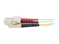 C2G LC-SC 10Gb 50/125 OM3 Duplex Multimode PVC Fiber Optic Cable (LSZH) - Nettverkskabel - SC flermodus (hann) til LC multimodus (hann) - 2 m - 2 m - fiberoptisk - dupleks - 50 / 125 mikroner - OM3 - halogenfri - akvamarin 85532