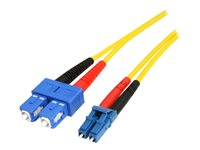 StarTech.com 10m Fiber Optic Cable - Single-Mode Duplex 9/125 - LSZH - LC/SC - OS1 - LC to SC Fiber Patch Cable (SMFIBLCSC10) - Koblingskabel - SC-enkeltmodus (hann) til LC-enkeltmodus (hann) - 10 m - fiberoptisk - dupleks - 9 / 125 micron - OS1 - halogenfri - gul SMFIBLCSC10