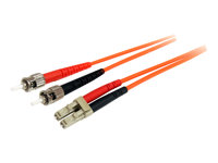StarTech.com 3m Fiber Optic Cable - Multimode Duplex 62.5/125 - LSZH - OM1 - LC to ST Cat6 Patch Cable (FIBLCST3) - Koblingskabel - LC multimodus (hann) til ST flermodus (hann) - 3 m - fiberoptisk - dupleks - 62,5 / 125 mikroner FIBLCST3
